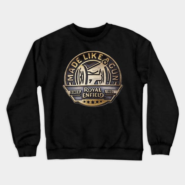 royal enfield motorcycle, made like a gun Crewneck Sweatshirt by jacks